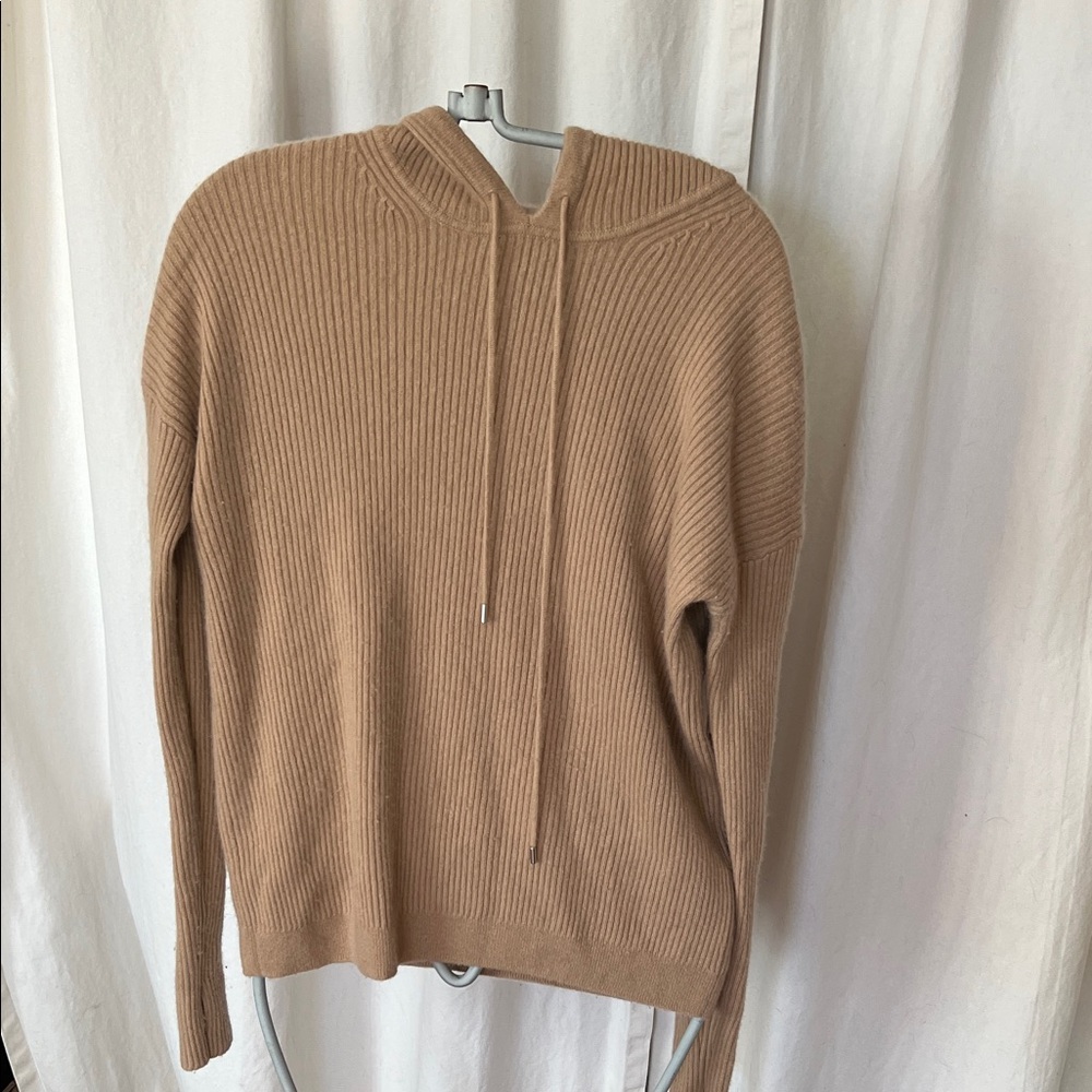 NAADAM pink buff Ribbed Knit cashmere Hoodie sweater S